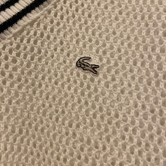 Lacoste Open Stitch V Neck Sweater - Picture 3 of 3